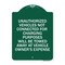 Signmission Unauthorized Vehicles Not Connected for Charging Purpose Will Be Towed, Green & White, GW-1824-22777 A-DES-GW-1824-22777 - alternate 1